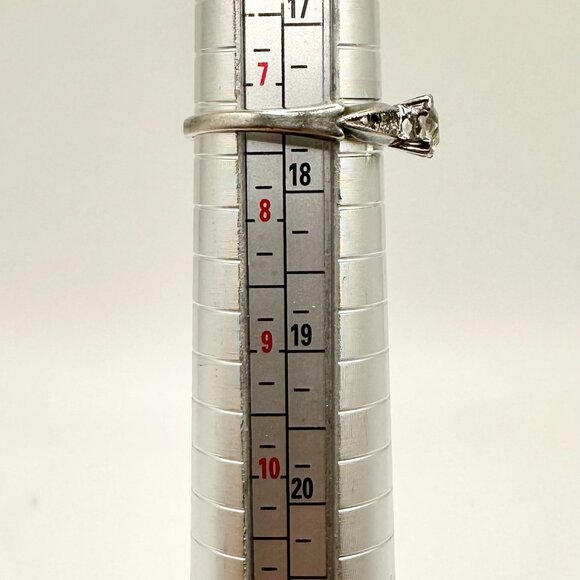 Sterling Silver Art Deco Vintage Paste Engagement Ring - Picture 9 of 9